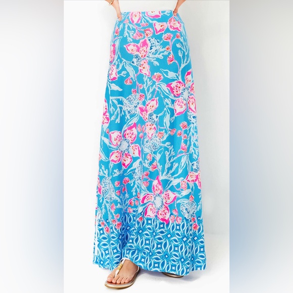 Lilly Pulitzer Adea Maxi Skirt in Multi Bahamian Rhapsody Engineered - Picture 4 of 5
